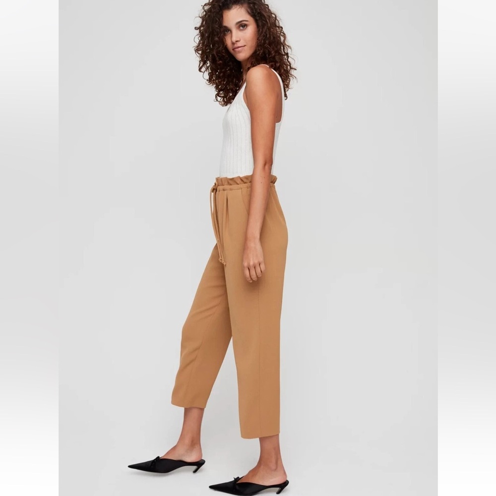 Aritzia Wilfred Kari Pant | Paperbag Waist | Camel Brown | XS - Picture 8 of 9